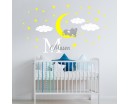 Elephant on Moon Custom Name Elephant on Moon Custom Name Decal for Nursery